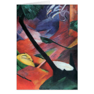 Deer in Forest II door Franz Marc; Reh im Walde