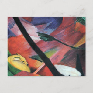 Deer in Forest II door Franz Marc; Reh im Walde Briefkaart