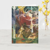 Deer in het bos door Franz Marc,  Kunst Kaart (Gele Bloem)
