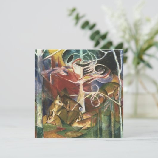 Deer in het bos door Franz Marc, Kunst Kaart (Staand voorkant)