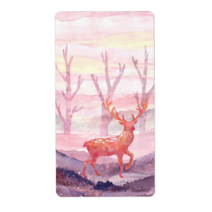 Deer in het bos etiket