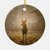 Deer in het bos keramisch ornament (Voorkant)