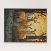 Deer in het bos legpuzzel (Horizontaal)