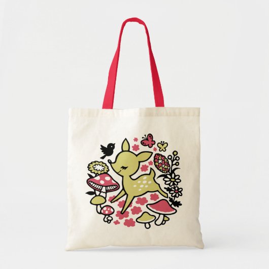 Deer in het bos - roze tote bag (Voorkant)