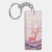 Deer in het bos sleutelhanger (Voorkant Links)