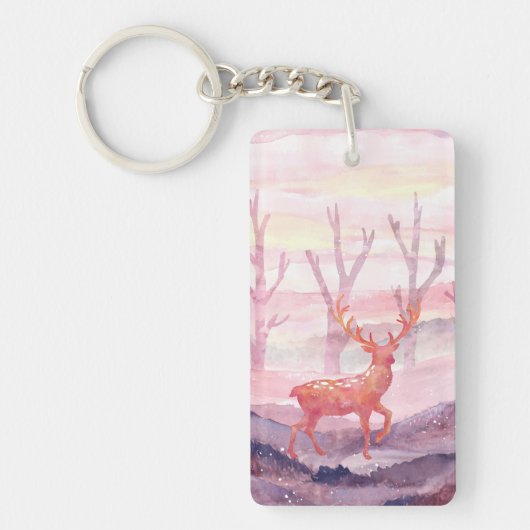 Deer in het bos sleutelhanger (Voorkant)