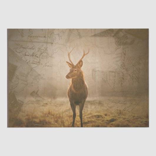 Deer in het bos tissuepapier (Voorkant)