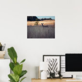 Deer in het veld poster (Thuiskantoor)