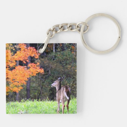 Deer in het veld sleutelhanger (Achterkant)