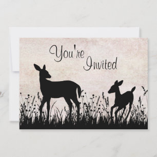 Deer in Meadow Baby shower Uitnodiging