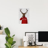 Deer in Ski Sweater Poster (Thuiskantoor)