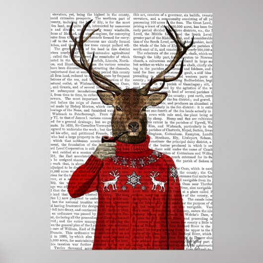 Deer in Ski Sweater Poster (Voorkant)