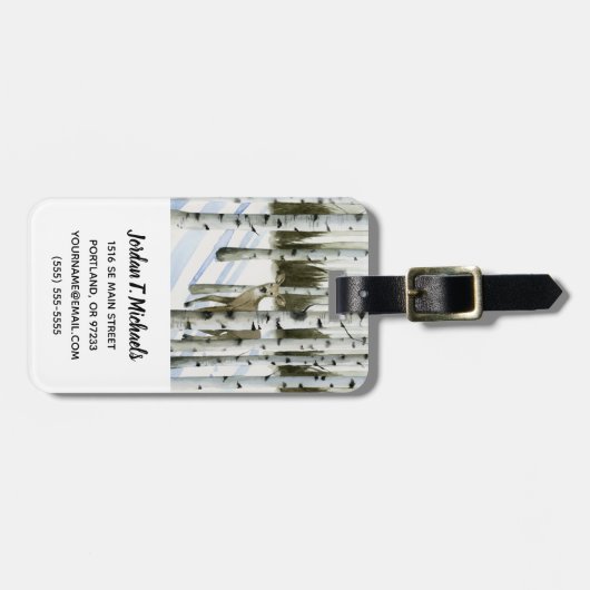 Deer in Snowfall Bagagelabel (Voorkant horizontaal)