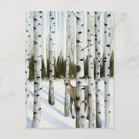 Deer in Snowfall Briefkaart (Voorkant)