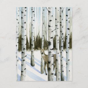 Deer in Snowfall Briefkaart