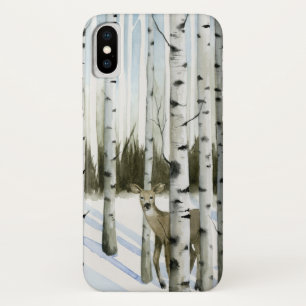 Deer in Snowfall iPhone X Hoesje
