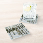 Deer in Snowfall Glazen Onderzetter (Schuin)