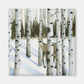 Deer in Snowfall Magneet (Voorkant)