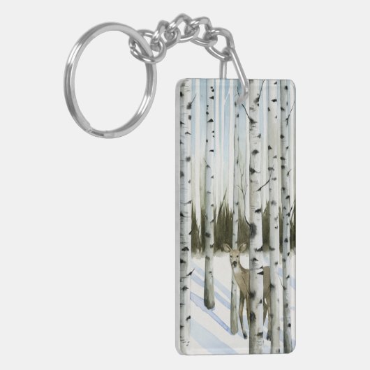 Deer in Snowfall Sleutelhanger (Voorkant Links)