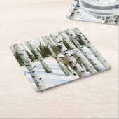 Deer in Snowfall Vierkante Kartonnen Onderzetter (Schuin)