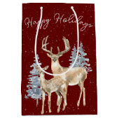 Deer in Snowflakes Medium Cadeauzakje (Voorkant)