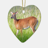 Deer in Tall Grass Keramisch Ornament (Links)
