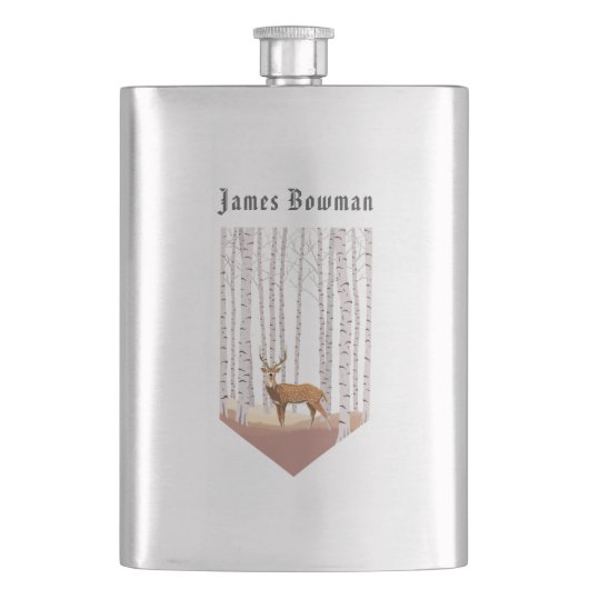 Deer in the Birch bossen / Persoonlijke naam Flacon (Voorkant)