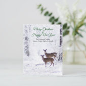Deer in the Snow Holiday Carte de voeux (Debout devant)