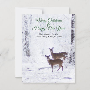 Deer in the Snow Holiday Carte de voeux