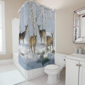 Deer in Winter Douchegordijn (In situ)