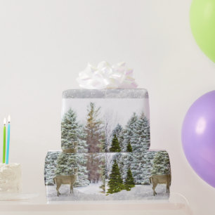 Deer in Winter Wonderland/Vakantiepapier Cadeaupapier