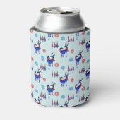 Deer, kerstbomen en sneeuwvlokken met monogram blikjeskoeler (Blikje Achterkant)