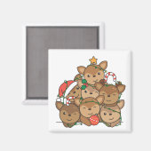 Deer Kerstboom Funny Animal Kerstmis Magnet Magneet (Voorkant / Achterkant)