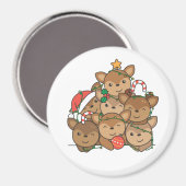 Deer Kerstboom Funny Animal Kerstmis Magnet Magneet (Voorkant / Achterkant)