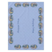 Deer & kerstboom Winter Blauw Tafelkleed (Voorkant)