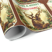 Deer Kerstmis, op maat gemaakt met houten korrel Cadeaupapier (Rol Hoek)