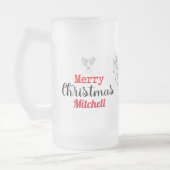 Deer Kerstmis op maat Matglas Bierpul (Links)