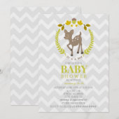 Deer Krans Baby shower - Boy Kaart (Voorkant / Achterkant)