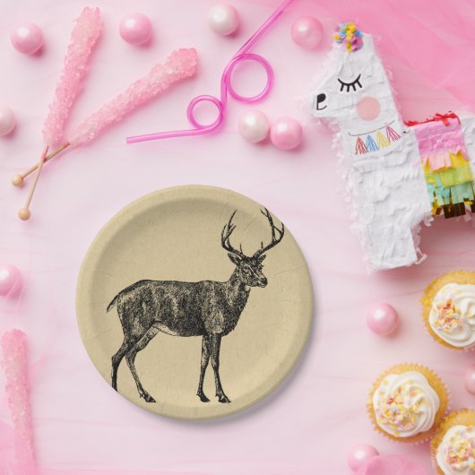 -deer-kunst geïllustreerd door deer papieren bordje (Feest)