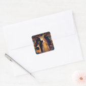 Deer Lady Fantasy Art Square Sticker (Envelop)