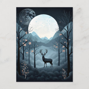 Deer Landscape Fantasy Whimsical Surreal Briefkaart