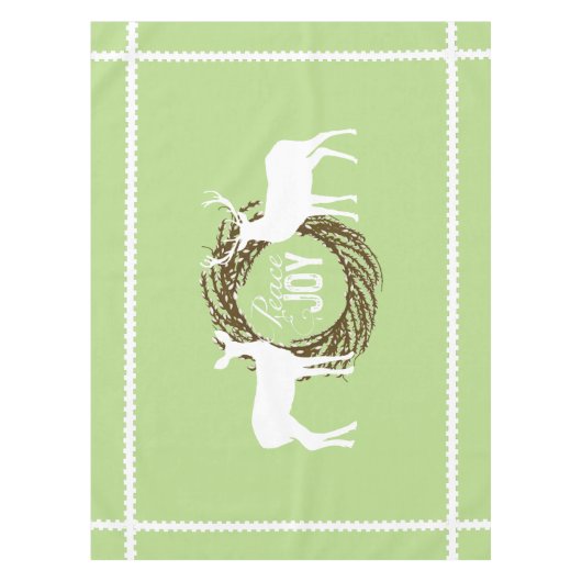 Deer Light Green Peace Joy Wreath Nappe (Devant)