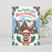 Deer Little Merry Christmas Kaart (Staand voorkant)