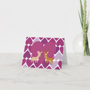 Deer Love Feestdagen Kaart