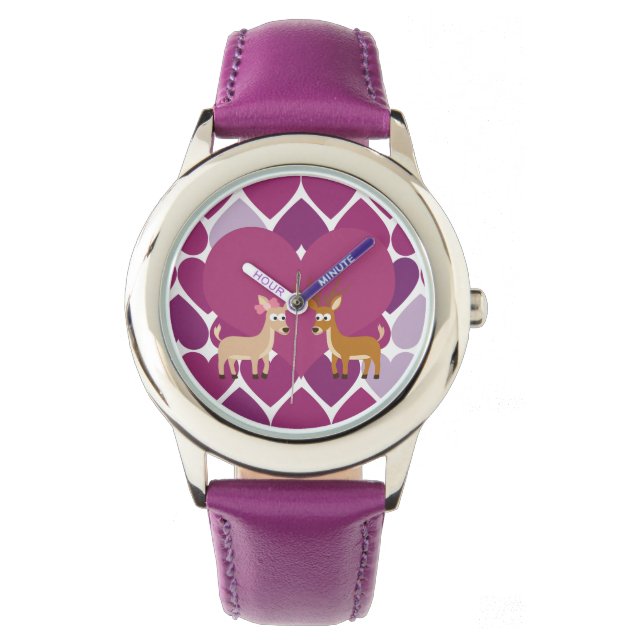 Deer Love Horloge (Voorkant)