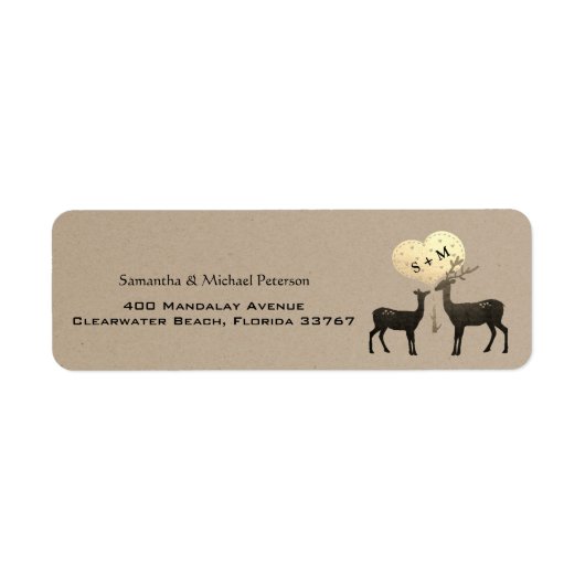 Deer Love Woodland Deer Wedding Custom Etiket (Voorkant)