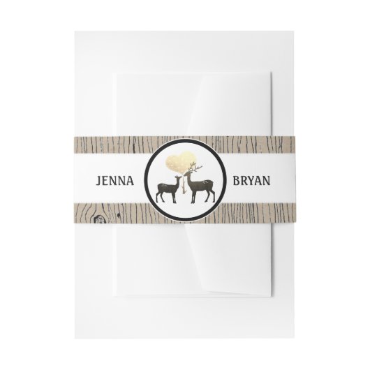 Deer Love Woodland Deer Wedding Custom Uitnodigingen Wikkel (Voorkant Voorbeeld)