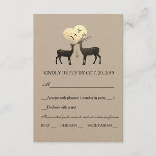 Deer Love Woodland Winter Mariage de automne RSVP