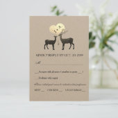 Deer Love Woodland Winter Mariage de automne RSVP (Debout devant)