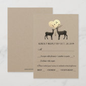 Deer Love Woodland Winter Mariage de automne RSVP (Devant / Derrière)